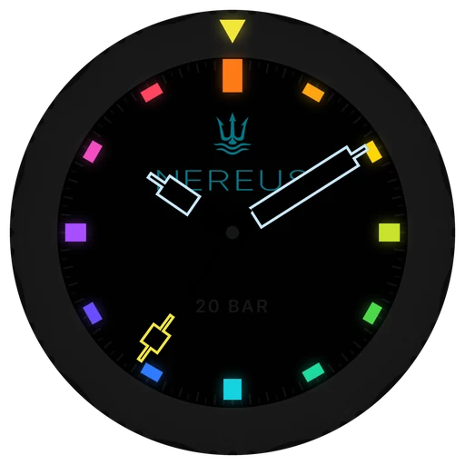 ダークモードの ChronoSet プレミアムダイバーウォッチフェイス