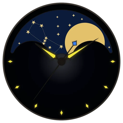 ChronoSet Dress premium watch face in dark mode