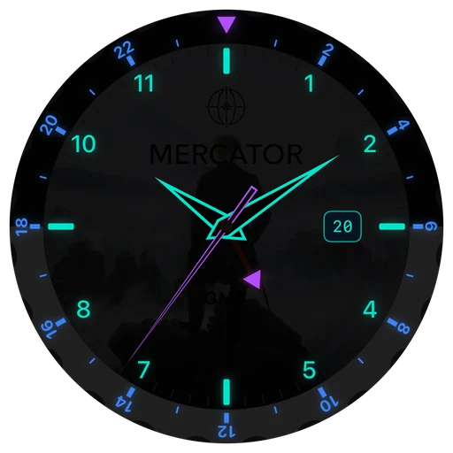 ChronoSet GMT premium watch face in dark mode