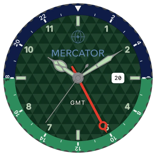 ChronoSet GMT watch face in light mode
